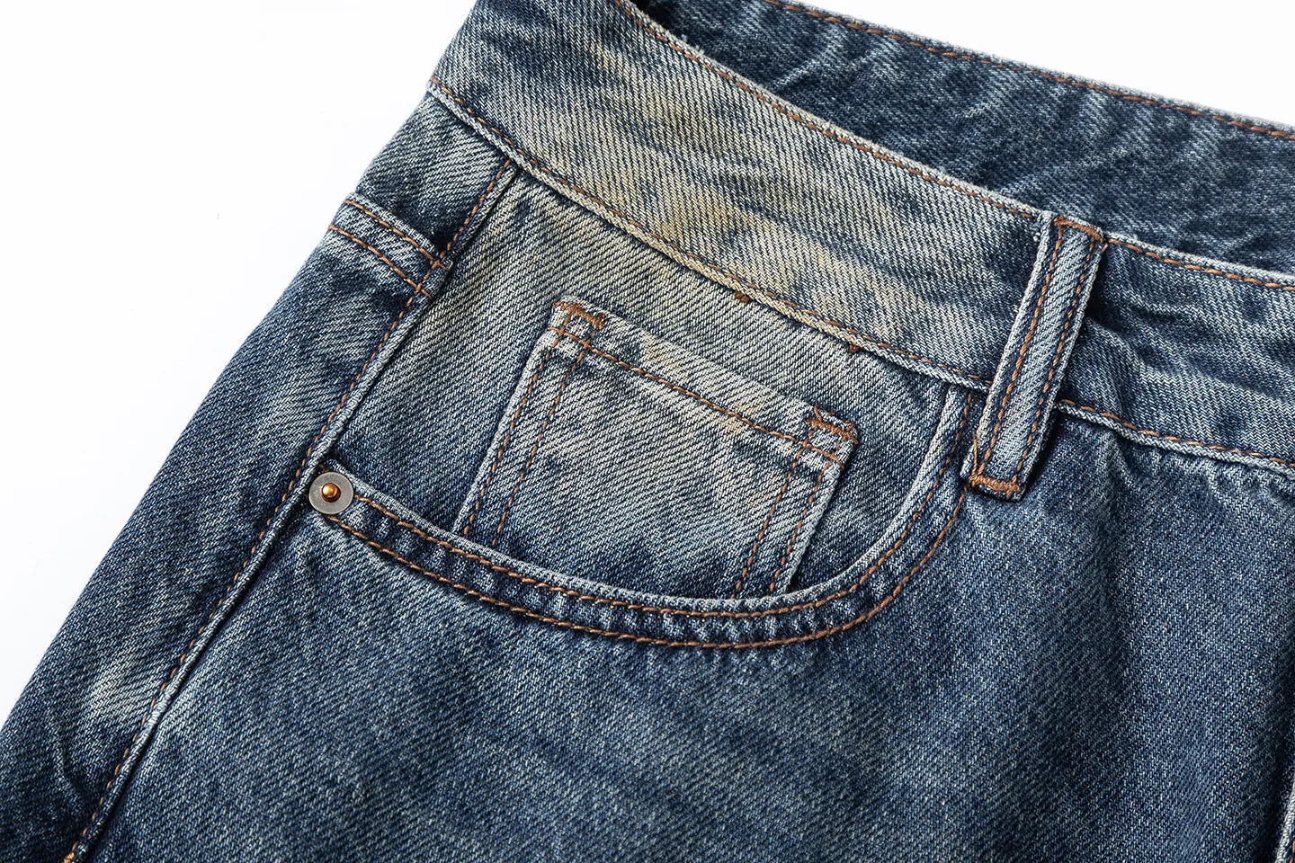 Factory Direct Men's Baggy Vintage Denim Jeans with Hand-painted Design, Straight Leg, Streetwear Style, Ideal for Youth Everyday Wear