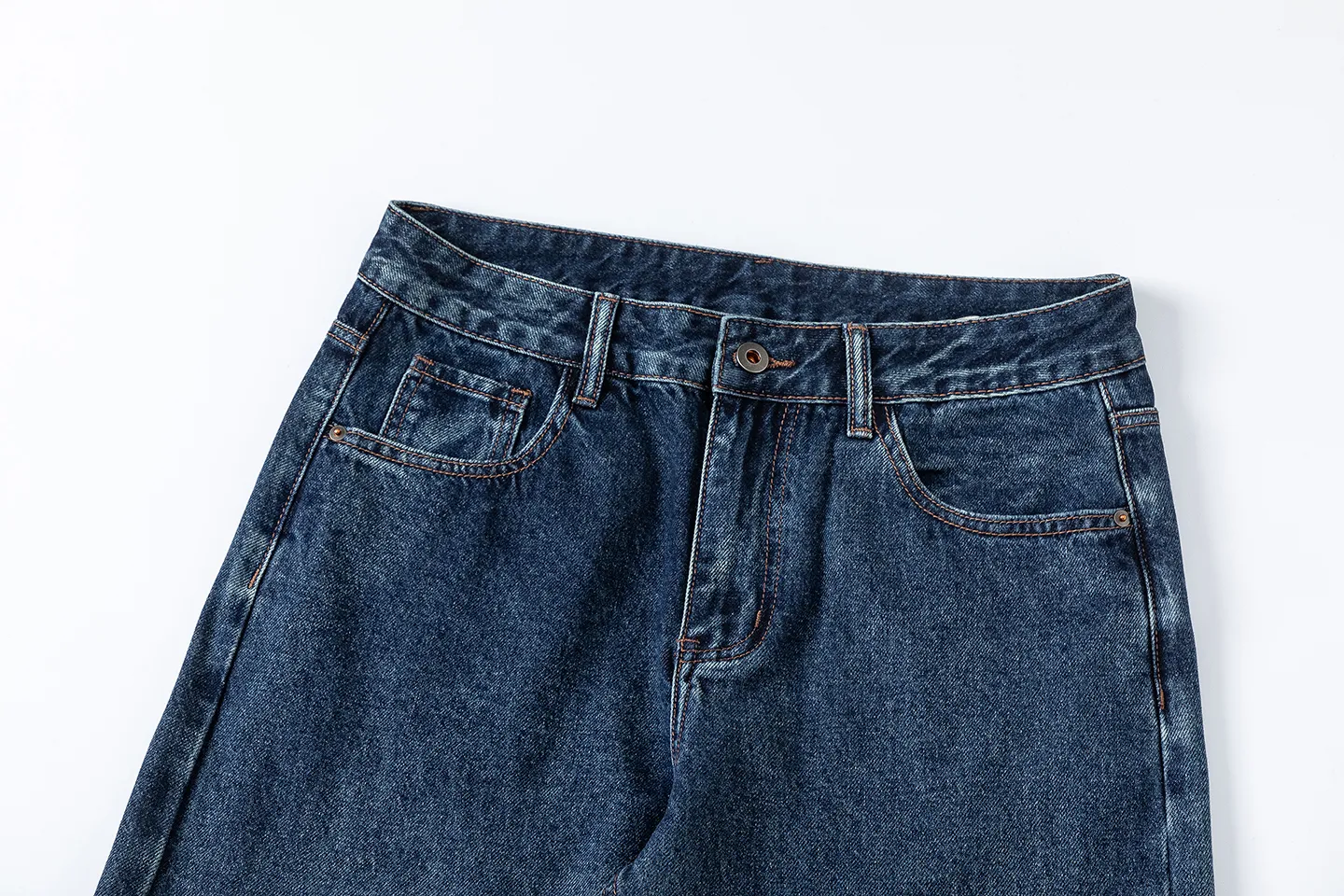 Factory Direct Men's Vintage Loose Fit Denim Jeans - Retro Washed Casual Trousers for Youth, Spring/Fall Streetwear Style