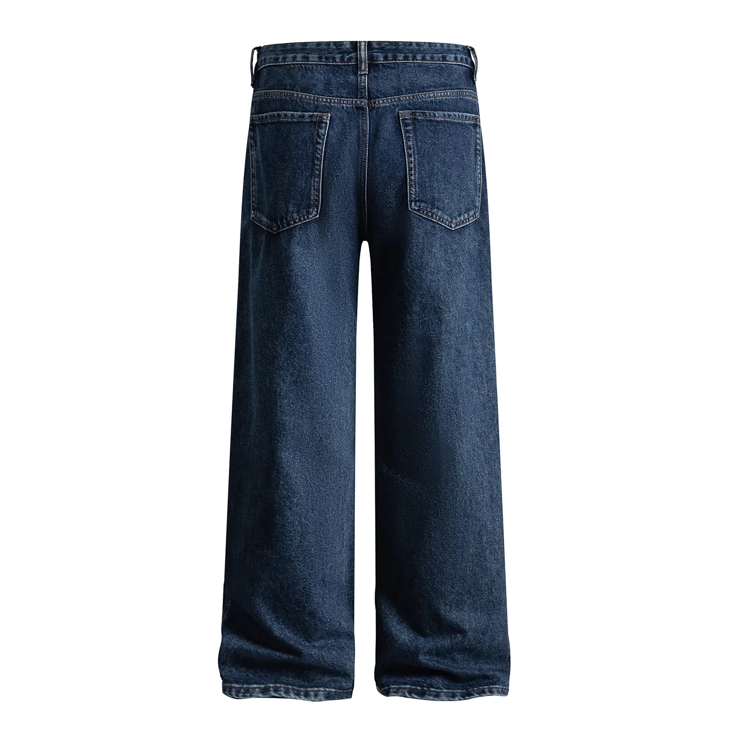 Factory Direct Men's Vintage Loose Fit Denim Jeans - Retro Washed Casual Trousers for Youth, Spring/Fall Streetwear Style