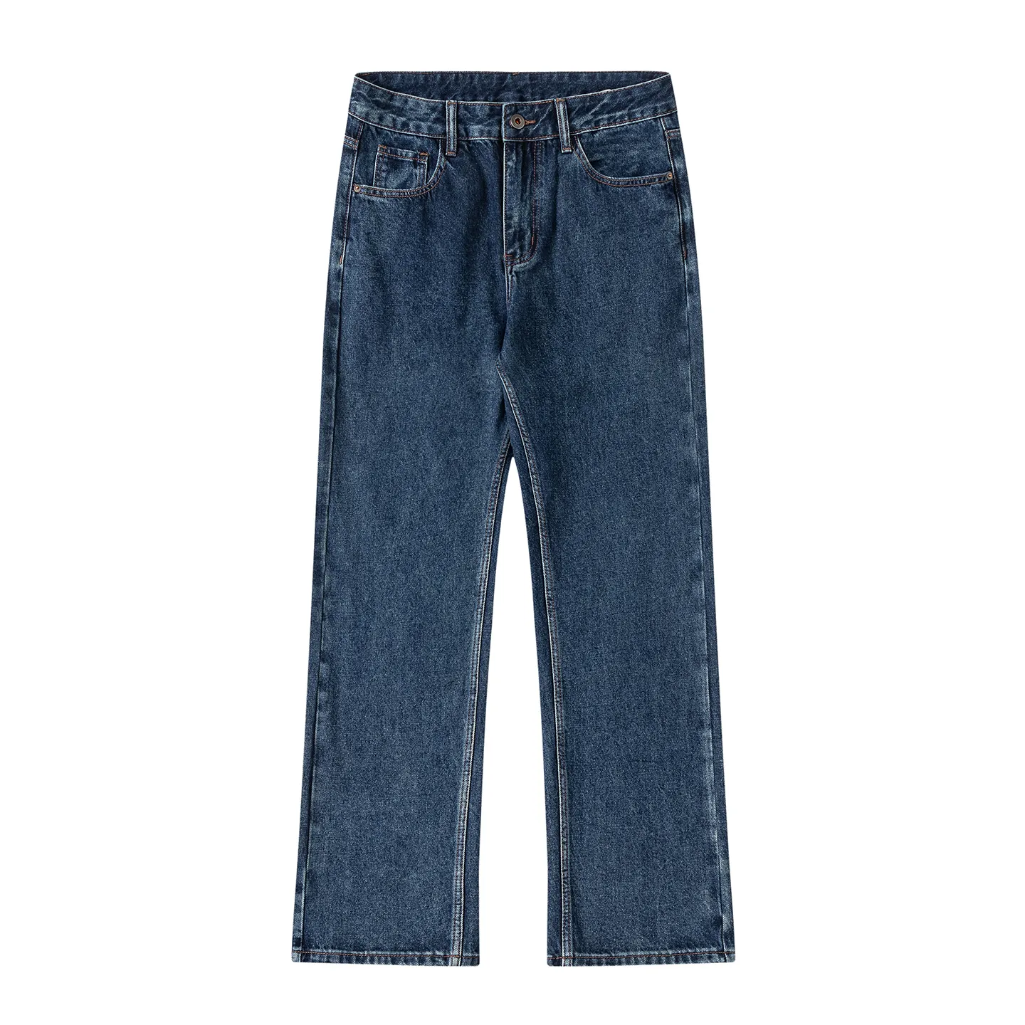Factory Direct Men's Vintage Loose Fit Denim Jeans - Retro Washed Casual Trousers for Youth, Spring/Fall Streetwear Style