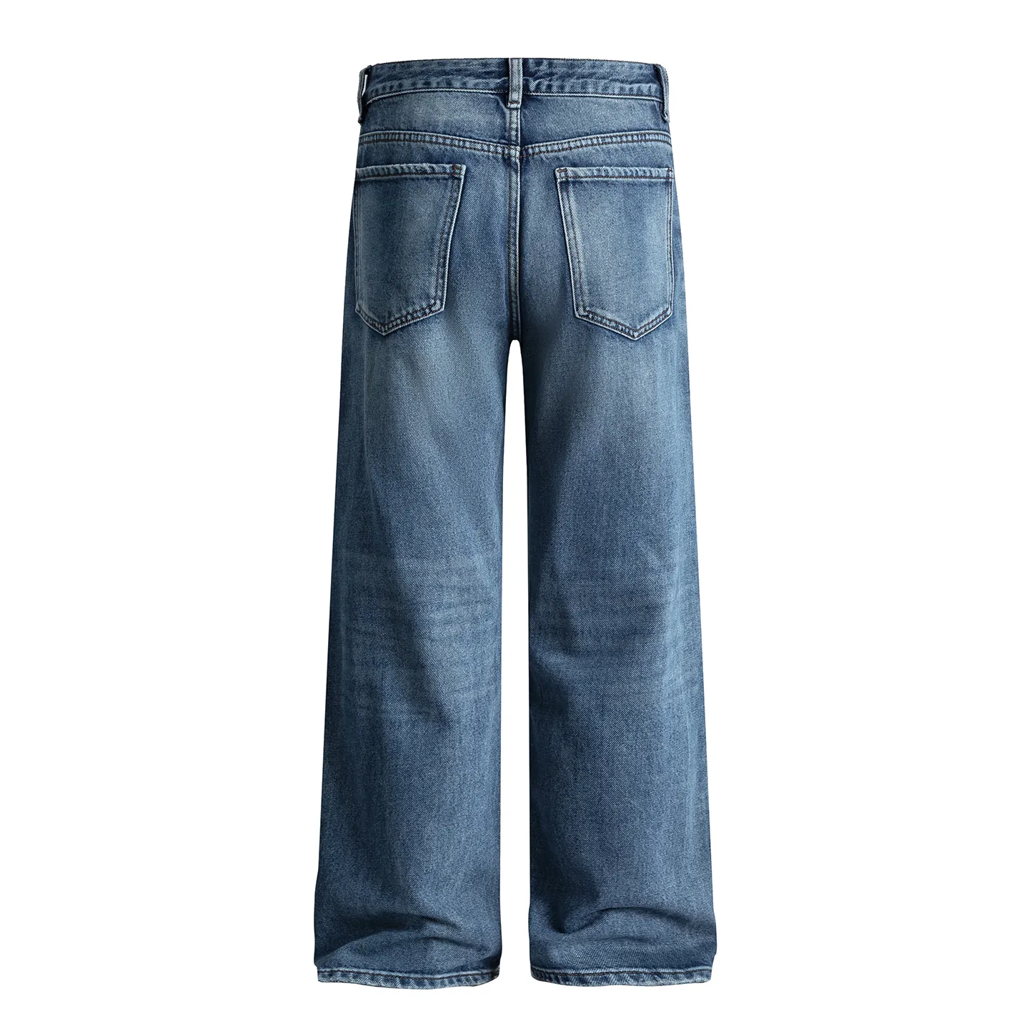 Factory Direct Men's Vintage Loose Fit Stone Washed Denim Jeans for Casual Spring/Fall Streetwear – High Quality, OEM Available