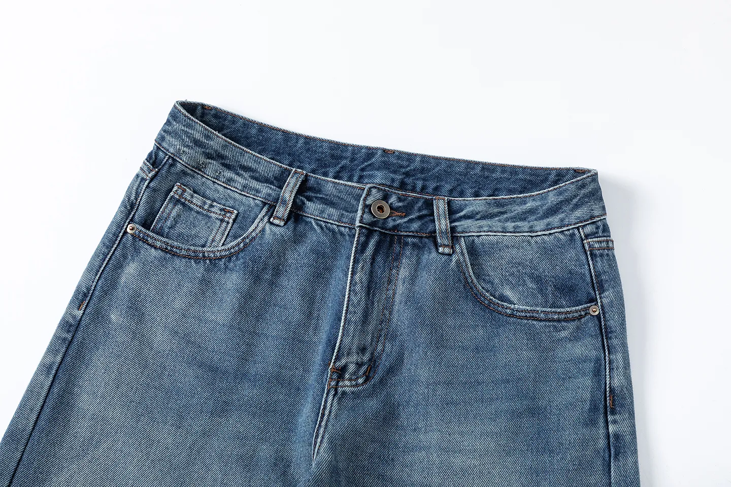 Factory Direct Men's Vintage Loose Fit Stone Washed Denim Jeans for Casual Spring/Fall Streetwear – High Quality, OEM Available