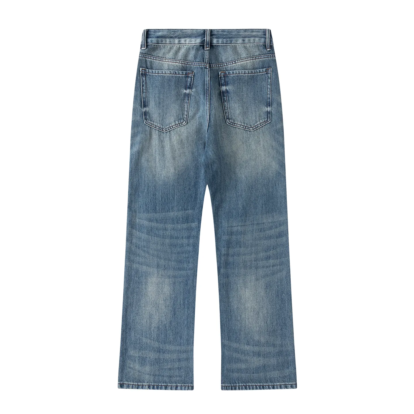 Factory Direct Vintage Loose Fit Denim Jeans for Men, Stone Washed Relaxed Spring/Fall Casual Streetwear, OEM Available