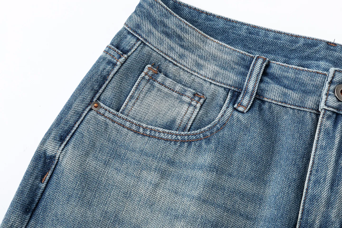 Factory Direct Vintage Loose Fit Denim Jeans for Men, Stone Washed Relaxed Spring/Fall Casual Streetwear, OEM Available