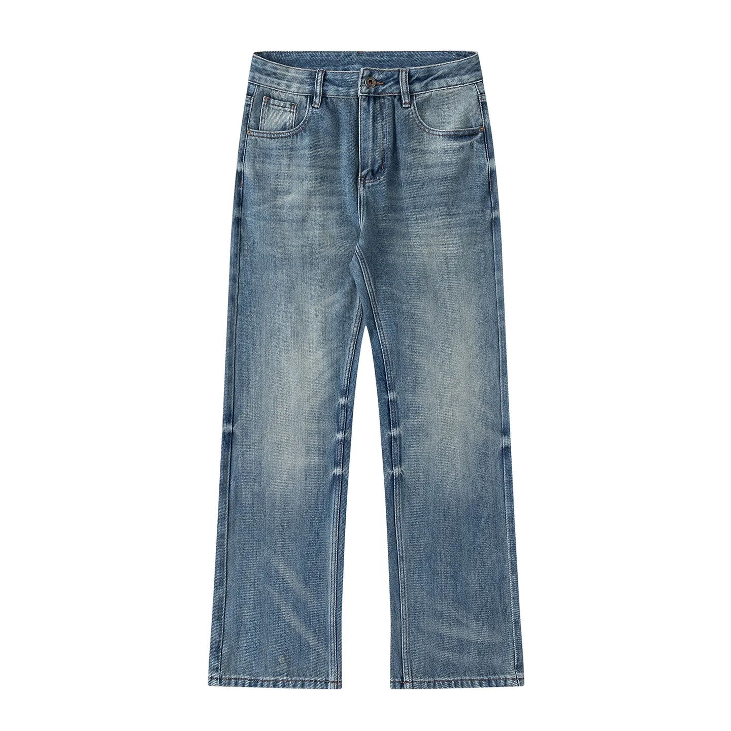 Factory Direct Vintage Loose Fit Denim Jeans for Men, Stone Washed Relaxed Spring/Fall Casual Streetwear, OEM Available