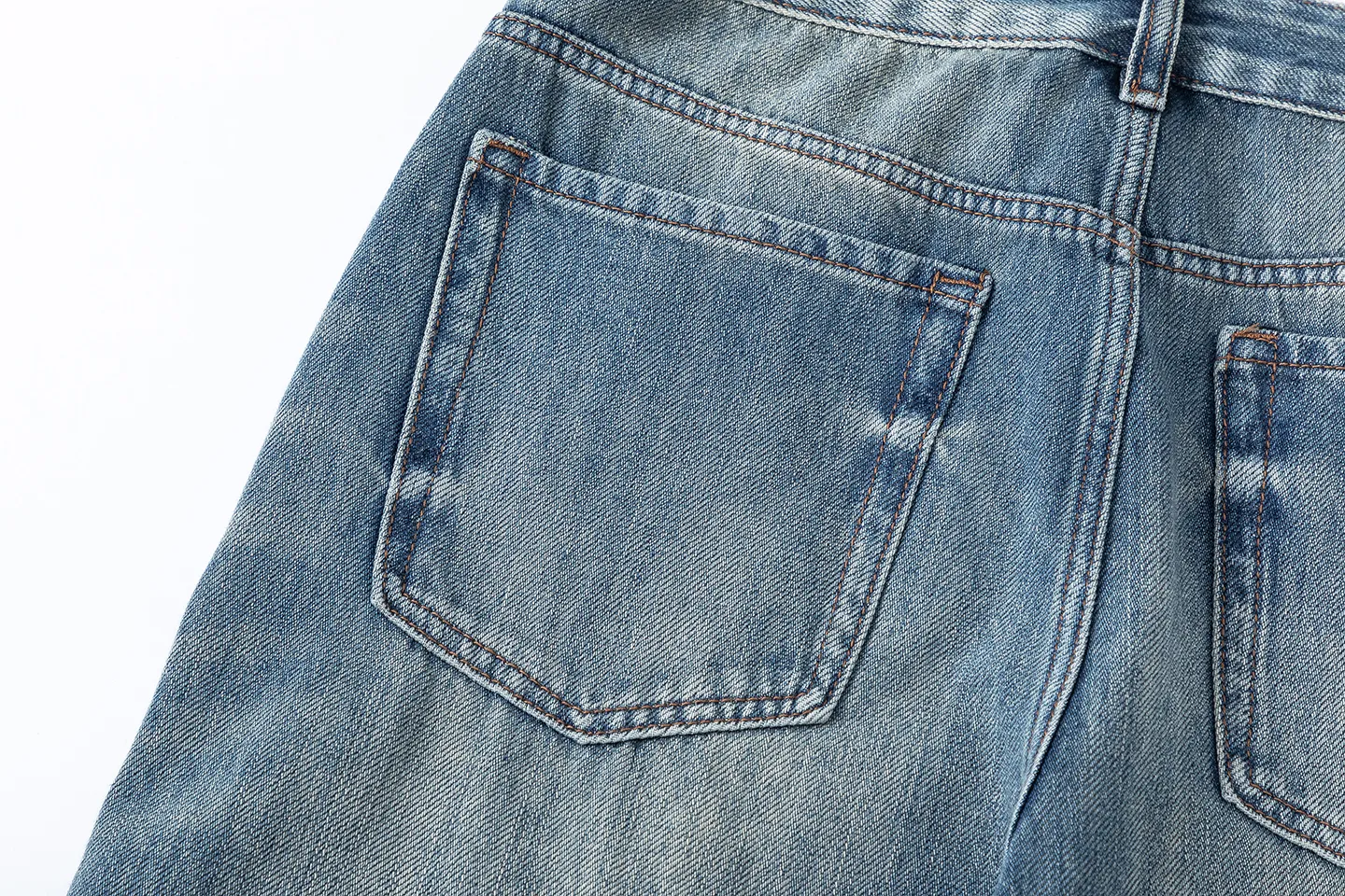 Factory Direct Vintage Loose Fit Denim Jeans for Men, Stone Washed Relaxed Spring/Fall Casual Streetwear, OEM Available