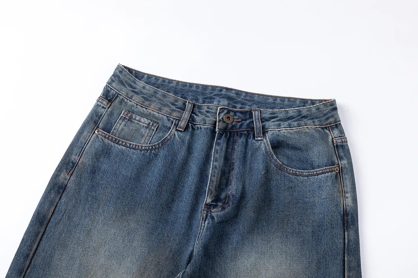 Factory Direct Men's Loose Fit Denim Jeans - High Quality Stone Washed Casual Style, Spring Autumn, Original Design, Trendy 2025 Collection