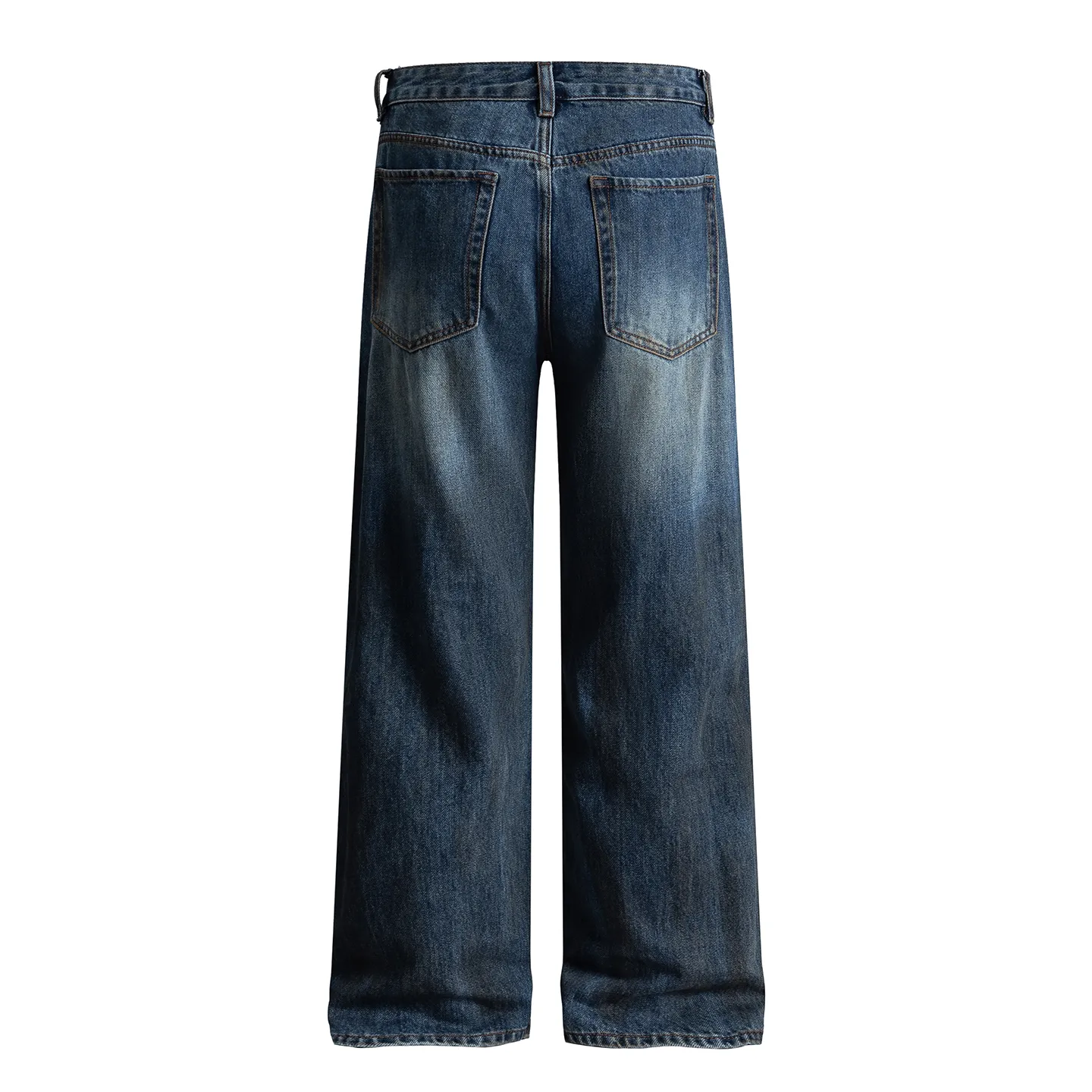Factory Direct Men's Loose Fit Denim Jeans - High Quality Stone Washed Casual Style, Spring Autumn, Original Design, Trendy 2025 Collection