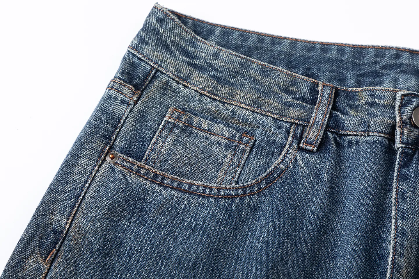 Factory Direct Men's Loose Fit Denim Jeans - High Quality Stone Washed Casual Style, Spring Autumn, Original Design, Trendy 2025 Collection