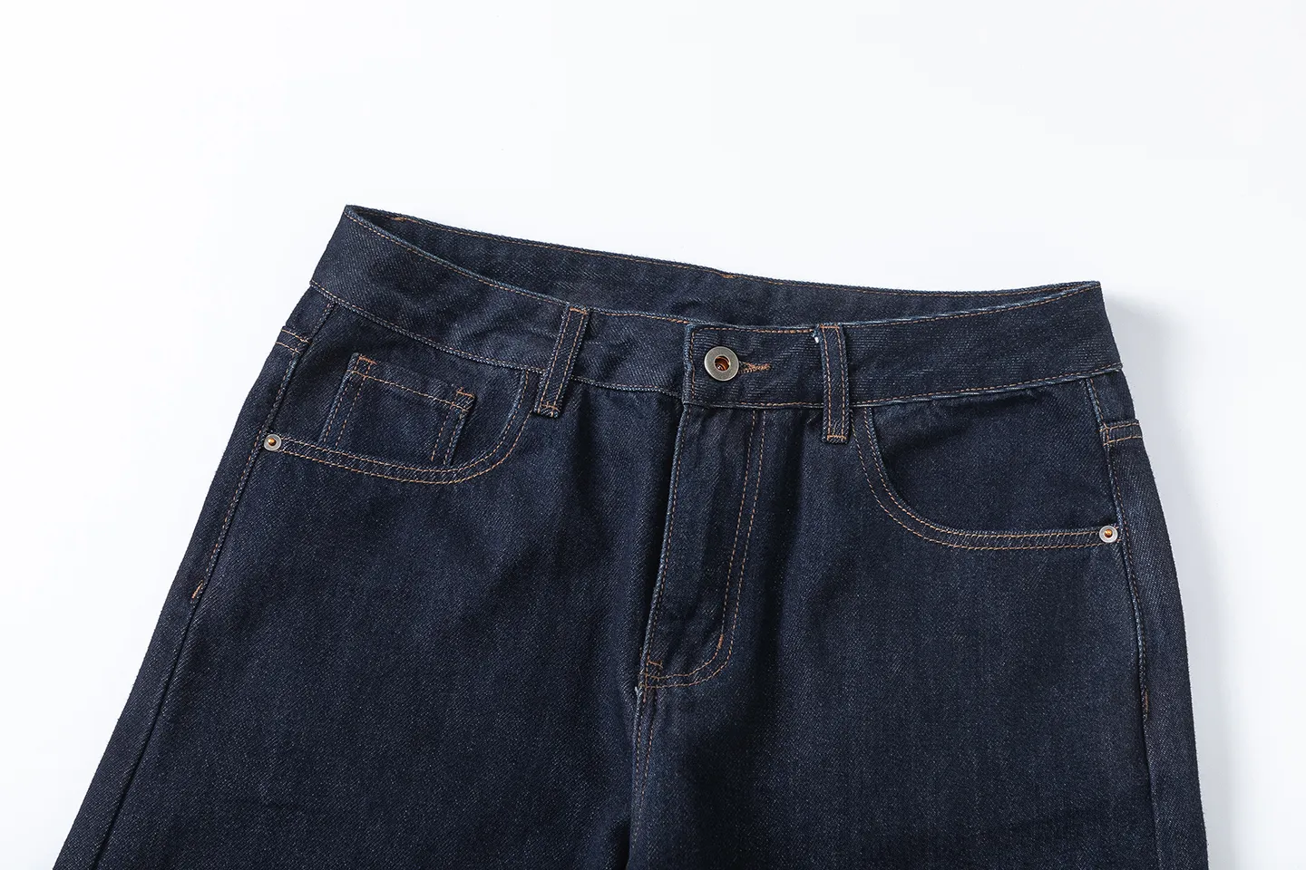 Factory Direct Men's Vintage Loose Fit Stone Washed Denim Jeans for Spring Autumn High Street Style - Trendy Casual Wear