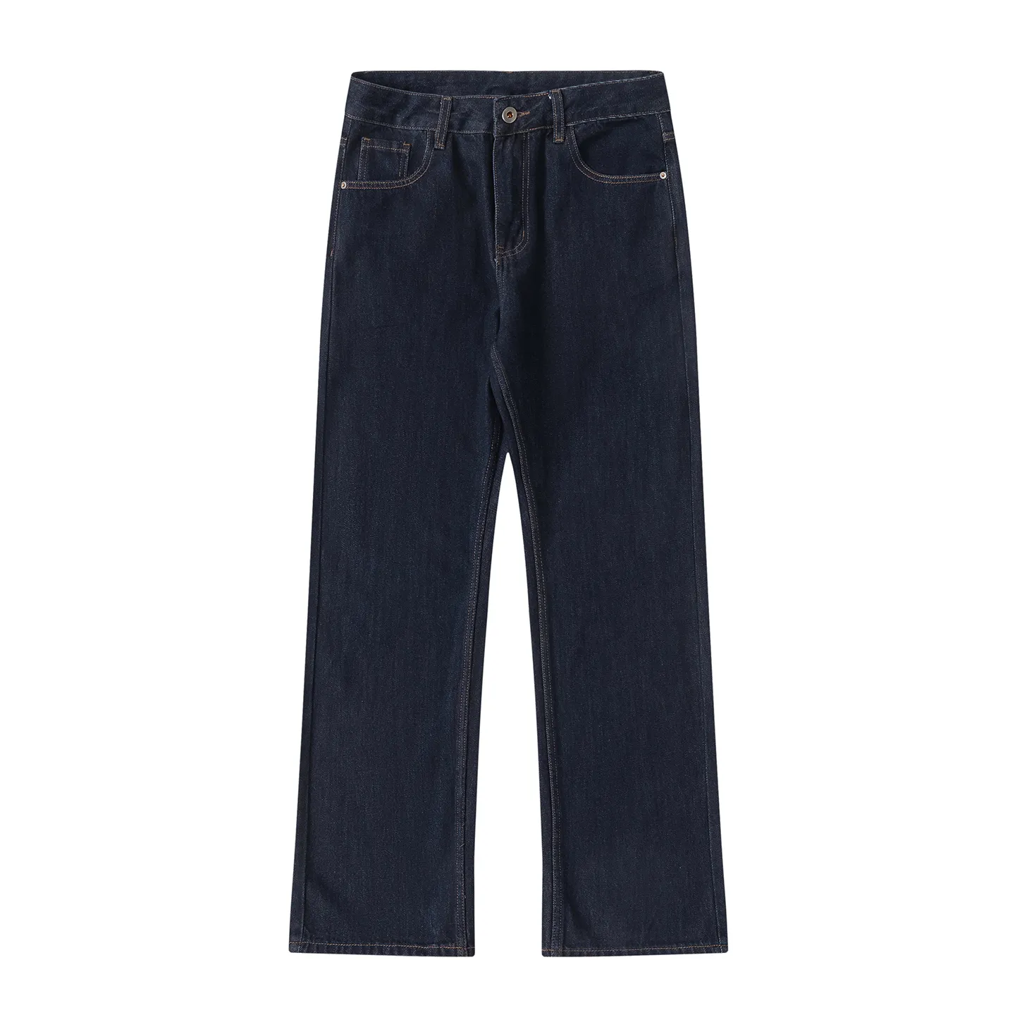 Factory Direct Men's Vintage Loose Fit Stone Washed Denim Jeans for Spring Autumn High Street Style - Trendy Casual Wear