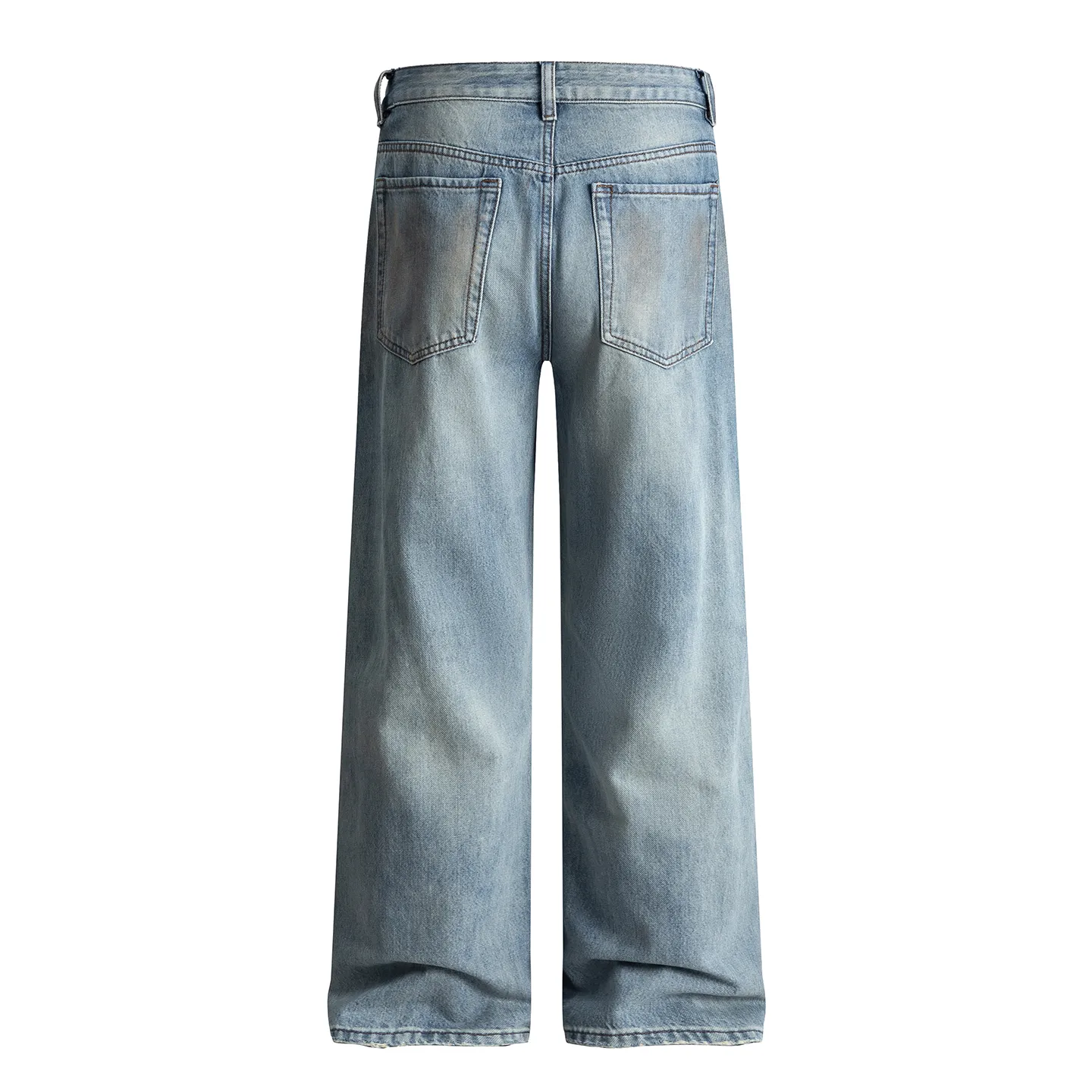 Factory Direct Men's Vintage Loose Fit Graffiti Denim Jeans, Stone Washed Casual Style for Spring/Fall, High Quality, OEM Available