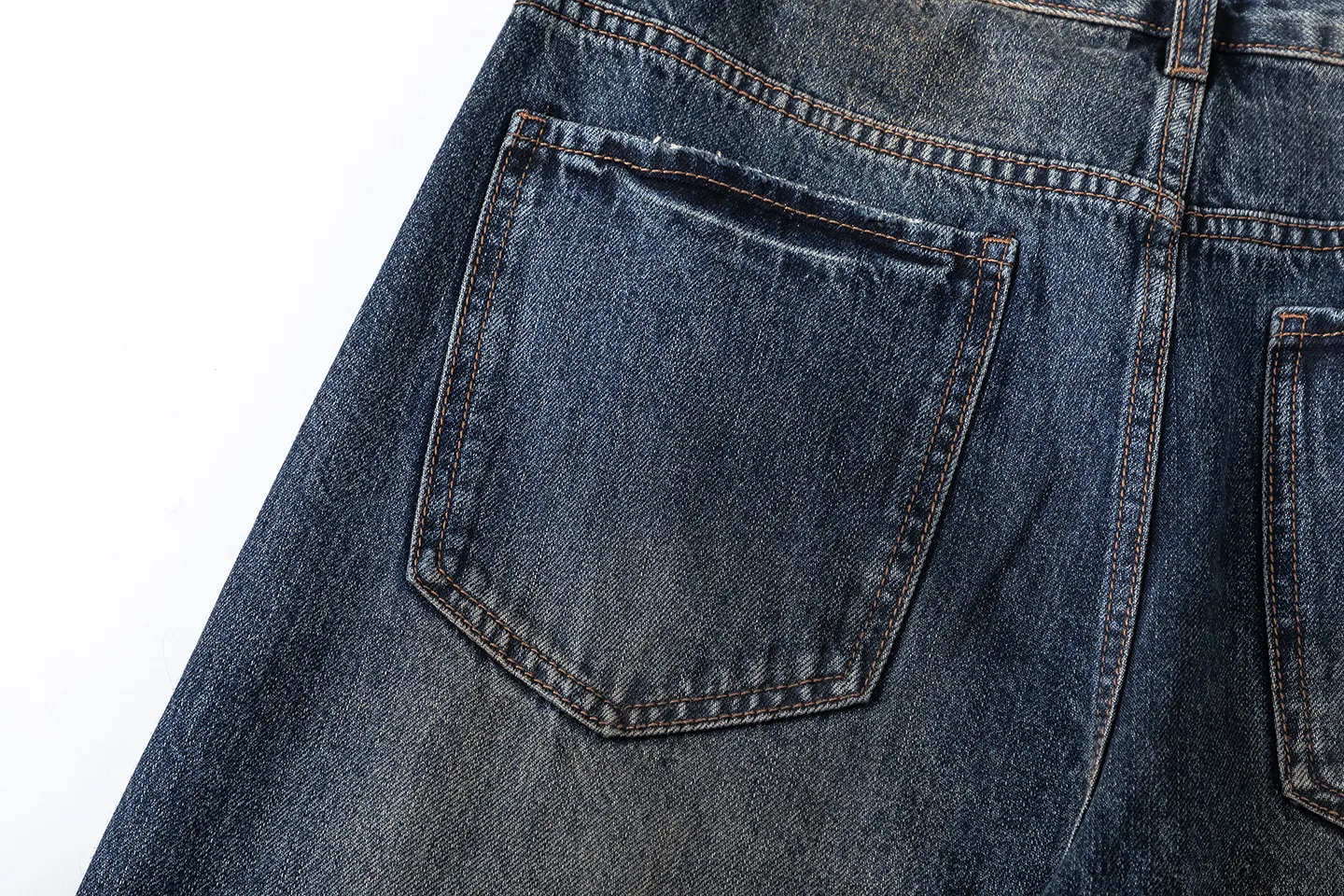 Factory Direct Men's Vintage Loose Fit Stone Washed Denim Jeans - Casual Straight Leg Pants for Spring/Fall, Daily Wear, Youth