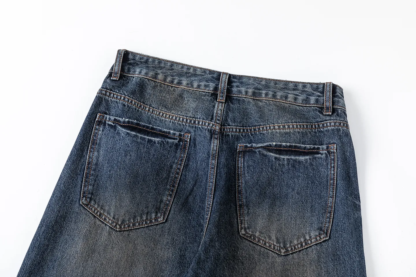 Factory Direct Men's Vintage Loose Fit Stone Washed Denim Jeans - Casual Straight Leg Pants for Spring/Fall, Daily Wear, Youth