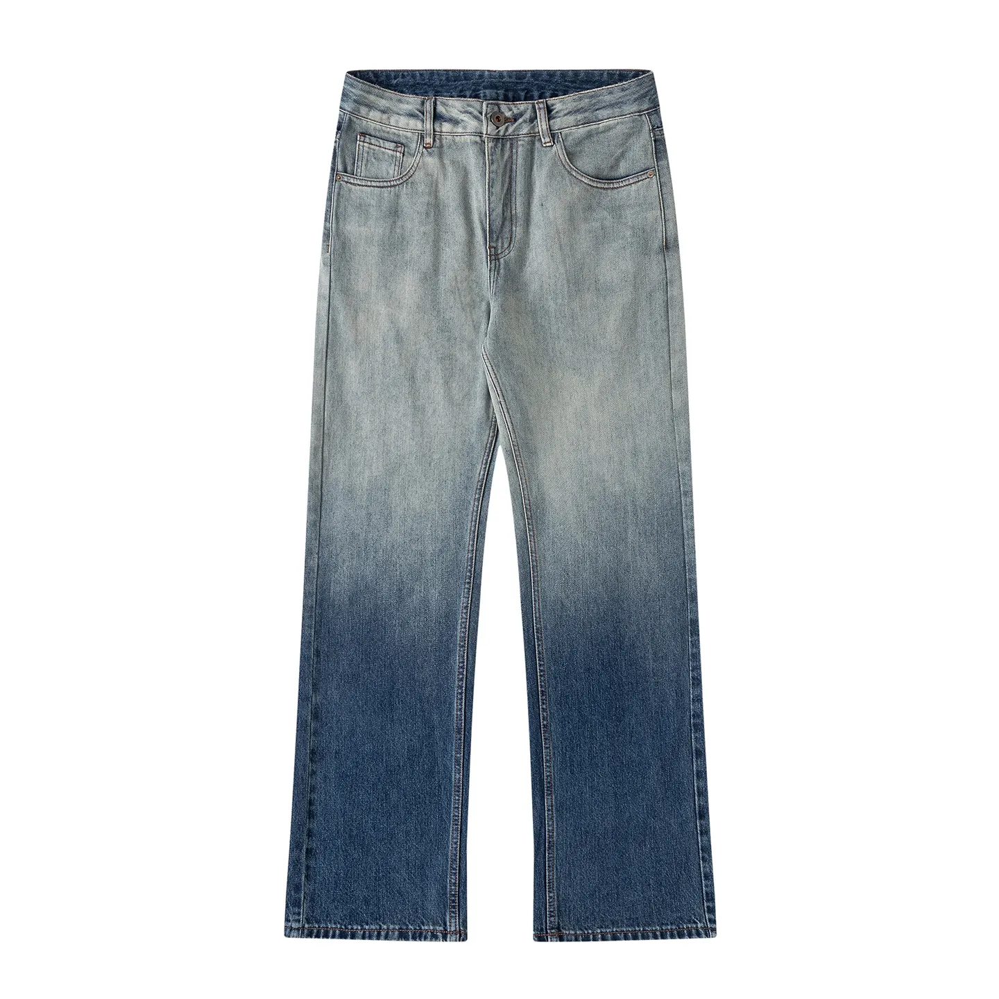 Factory Direct Men's Vintage Wide Leg Denim Jeans with Multi Pocket, Relaxed Fit, Washed Finish - Trendy Streetwear Essentials
