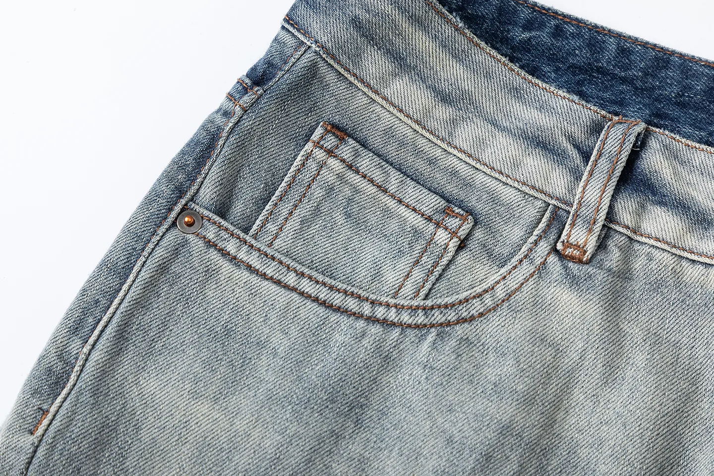 Factory Direct Men's Vintage Wide Leg Denim Jeans with Multi Pocket, Relaxed Fit, Washed Finish - Trendy Streetwear Essentials