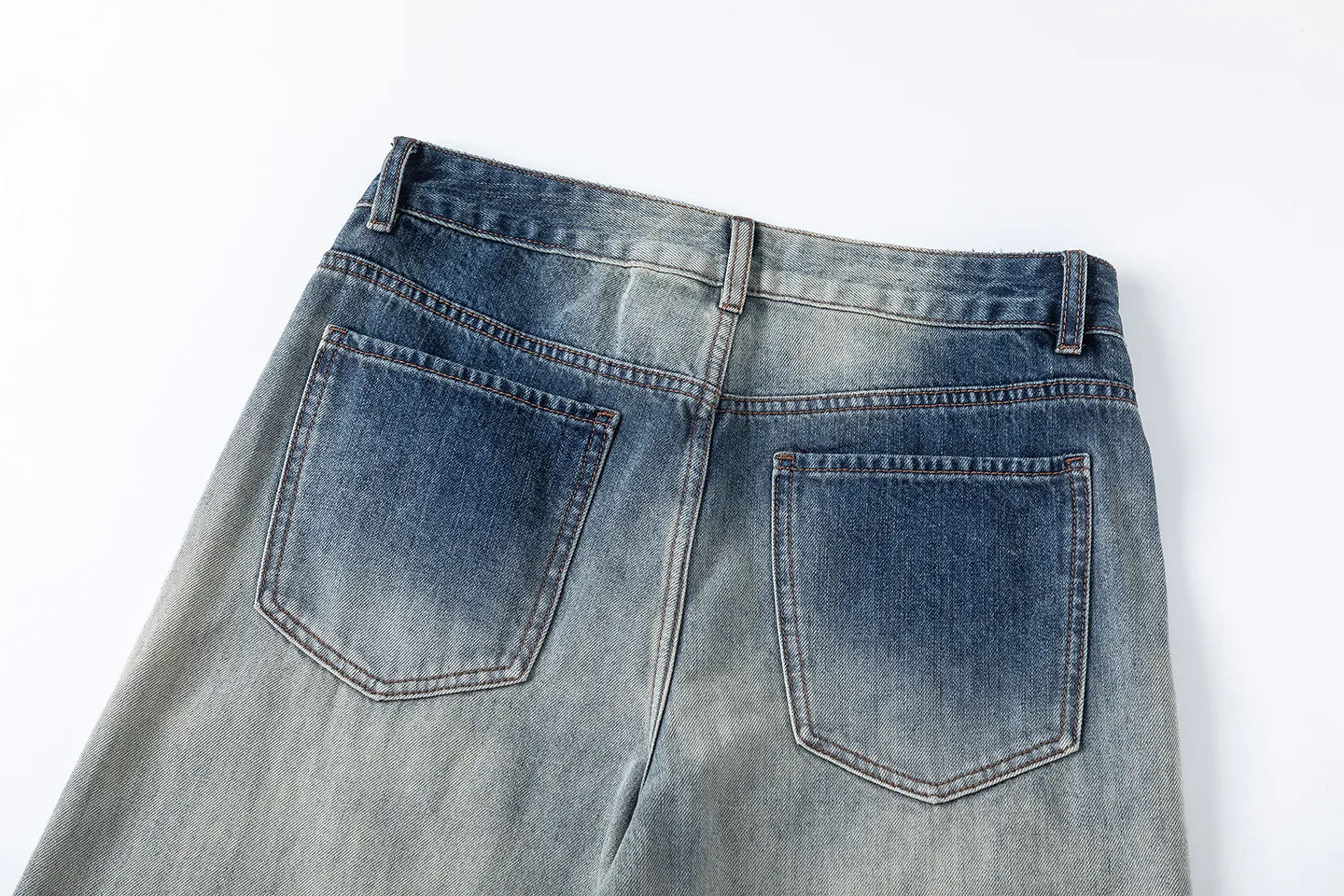 Factory Direct Men's Vintage Wide Leg Denim Jeans with Multi Pocket, Relaxed Fit, Washed Finish - Trendy Streetwear Essentials