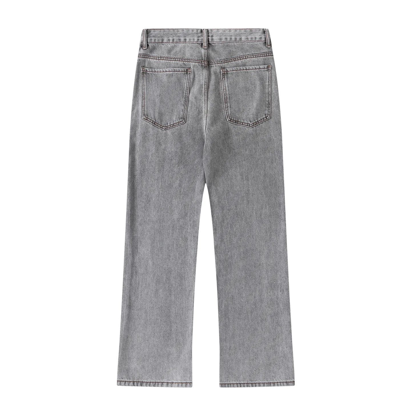 Factory Direct Men's Vintage Stone Washed Loose Fit Denim Jeans, Relaxed Straight Leg, Casual Fall Style, High Quality, Multi-Pocket Design
