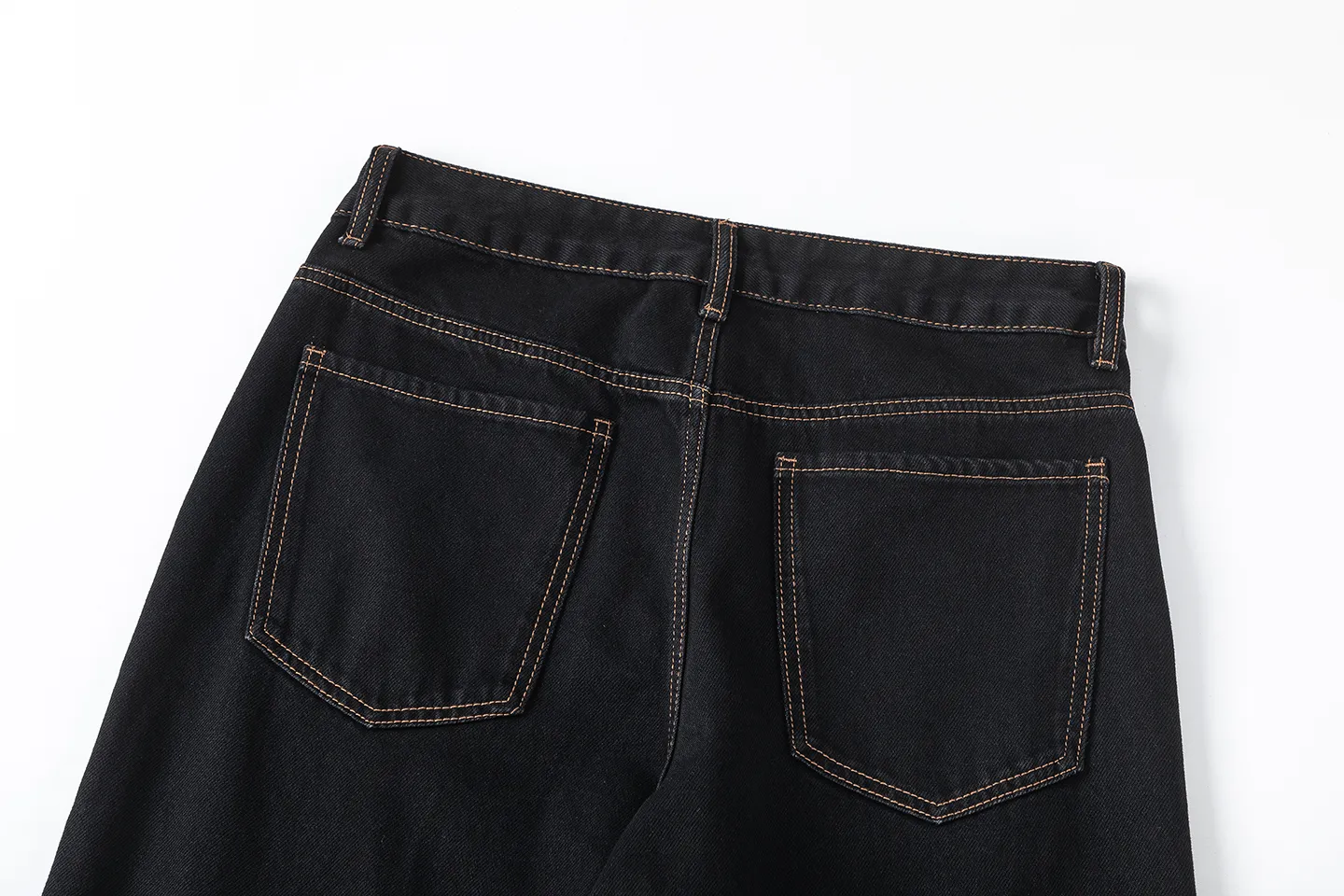 Factory Direct Men's Vintage Loose Fit Black Denim Jeans - Washed, Mid-Rise, Casual for Fall 2025, Comfortable Everyday Style