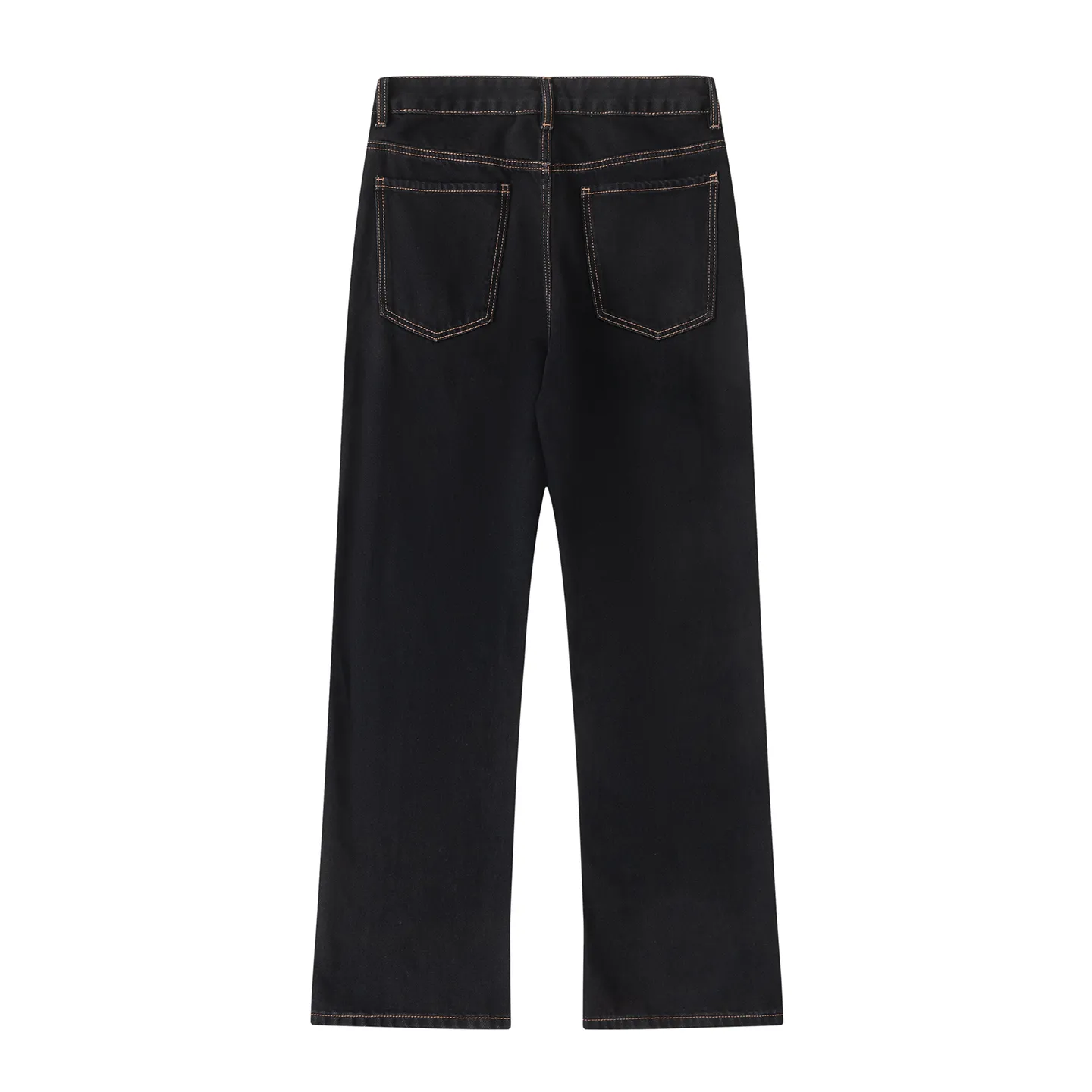 Factory Direct Men's Vintage Loose Fit Black Denim Jeans - Washed, Mid-Rise, Casual for Fall 2025, Comfortable Everyday Style