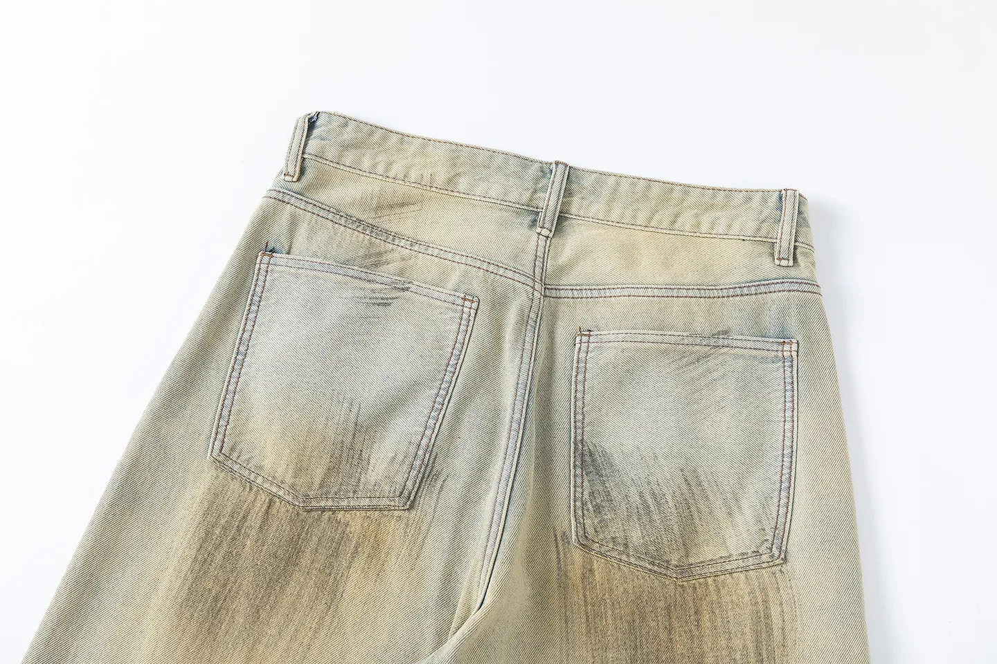 Factory Direct Men's Vintage Relaxed Fit Stone Washed Denim Jeans - Trendy Summer Style, Multi-Season, High Quality, OEM Available