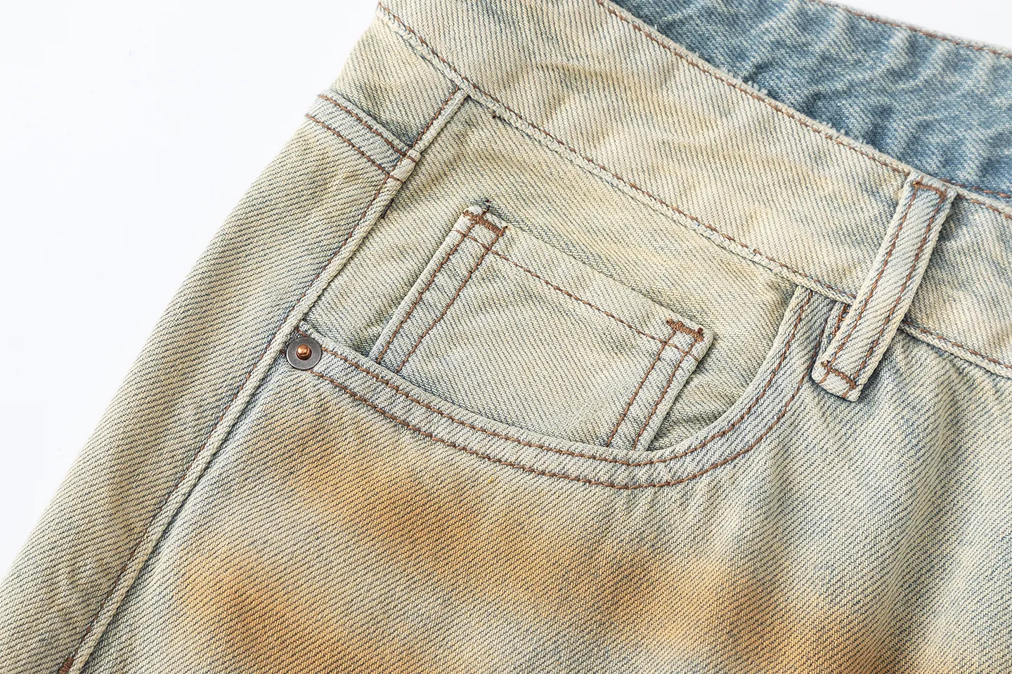 Factory Direct Men's Vintage Relaxed Fit Stone Washed Denim Jeans - Trendy Summer Style, Multi-Season, High Quality, OEM Available