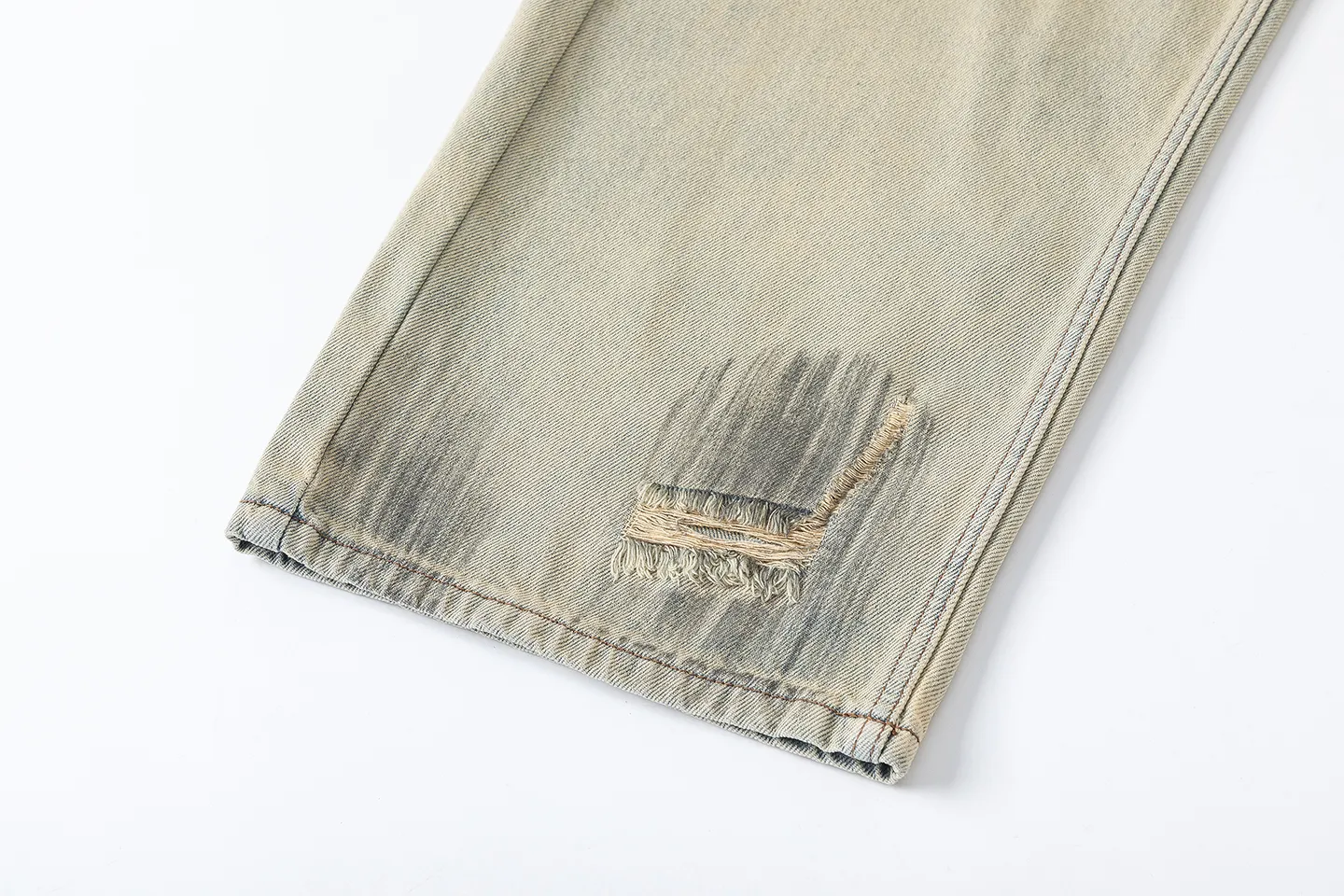 Factory Direct Men's Vintage Relaxed Fit Stone Washed Denim Jeans - Trendy Summer Style, Multi-Season, High Quality, OEM Available